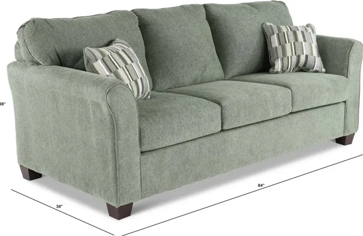 Wall St. Green Sofa