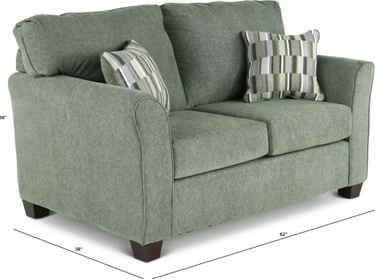 Wall St. Green Loveseat