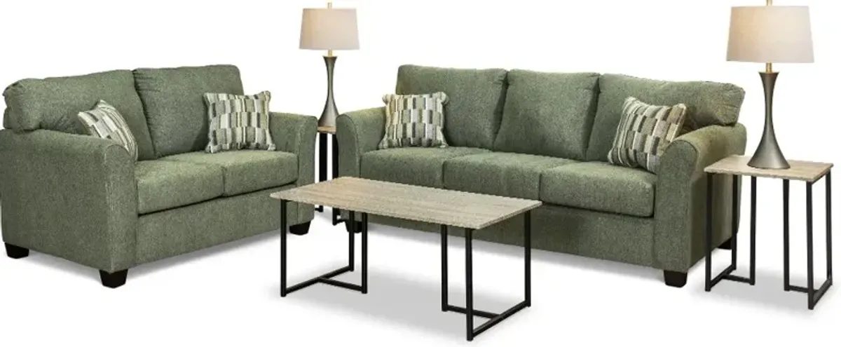 Wall St. Green Loveseat