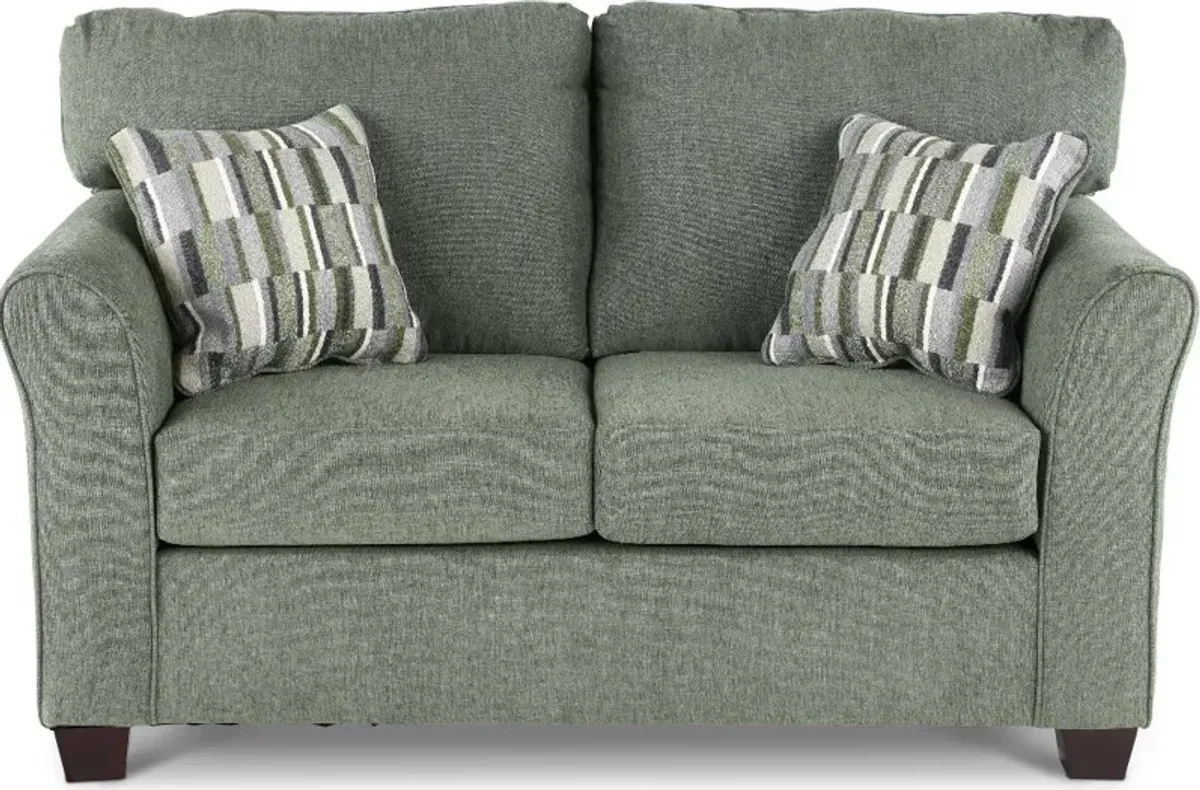 Wall St. Green Loveseat