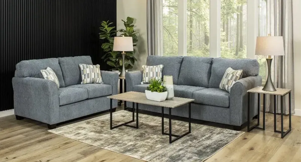 Wall St. Blue Loveseat