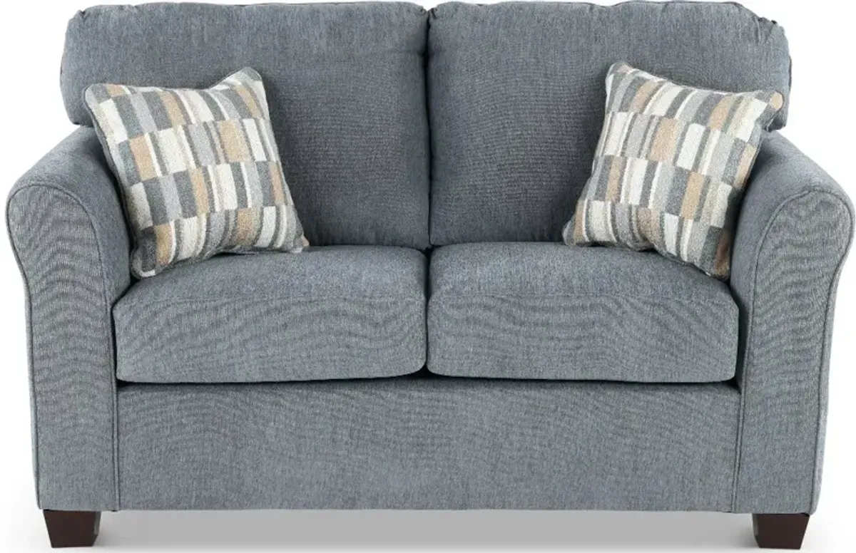 Wall St. Blue Loveseat