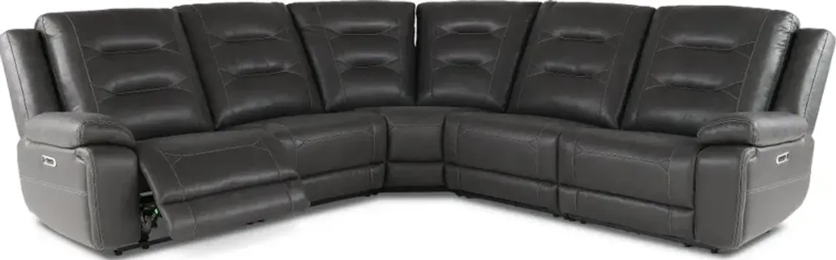 Caldwell Charcoal 5-Piece Power Reclining Sectional