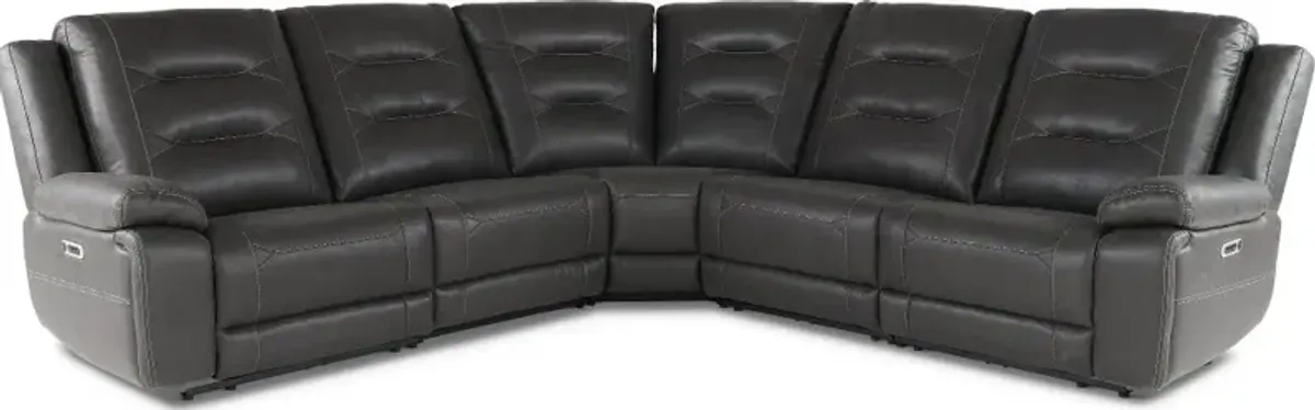 Caldwell Charcoal 5-Piece Power Reclining Sectional