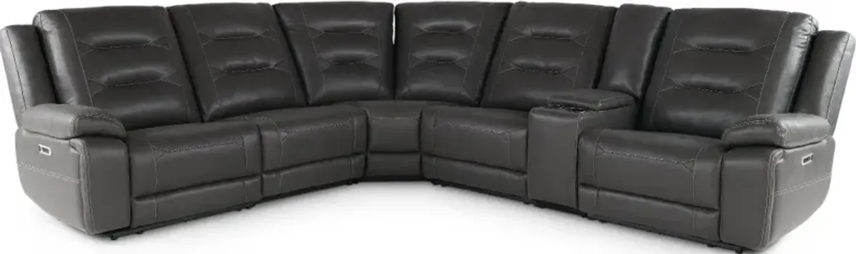 Caldwell Charcoal 6-Piece Power Reclining Sectional