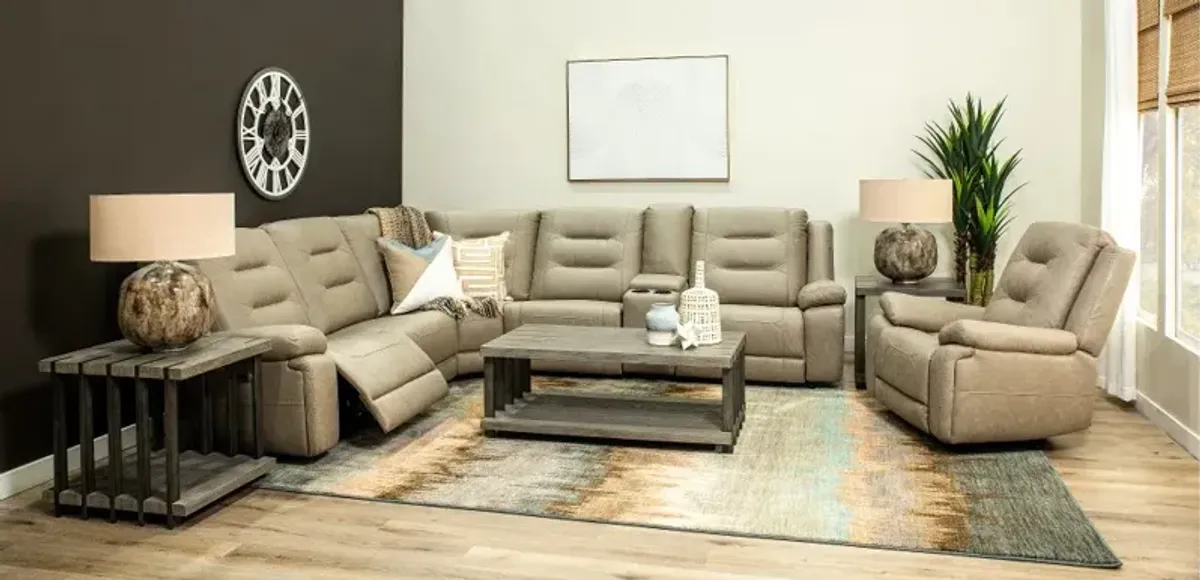 Caldwell Light Gray 6-Piece Power Reclining Sectional