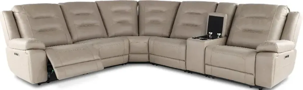 Caldwell Light Gray 6-Piece Power Reclining Sectional