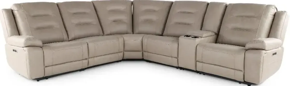 Caldwell Light Gray 6-Piece Power Reclining Sectional