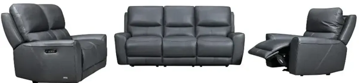 Rangers Gravel Power Reclining Sofa with Power Headrests and Lumbar