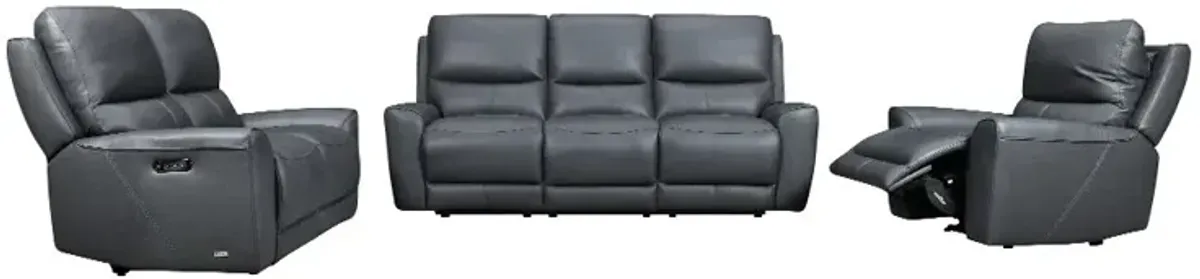 Rangers Gravel Power Reclining Loveseat with Power Headrests and...