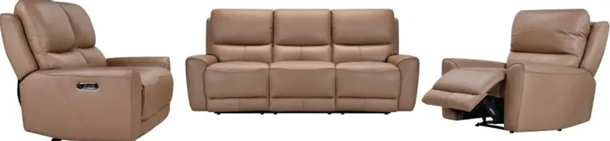 Rangers Stone Power Reclining Sofa with Power Headrests and Lumbar