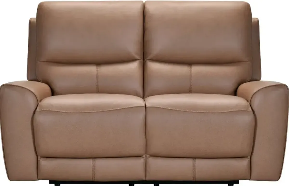 Rangers Brown Power Reclining Loveseat with Power Headrests and Lumbar