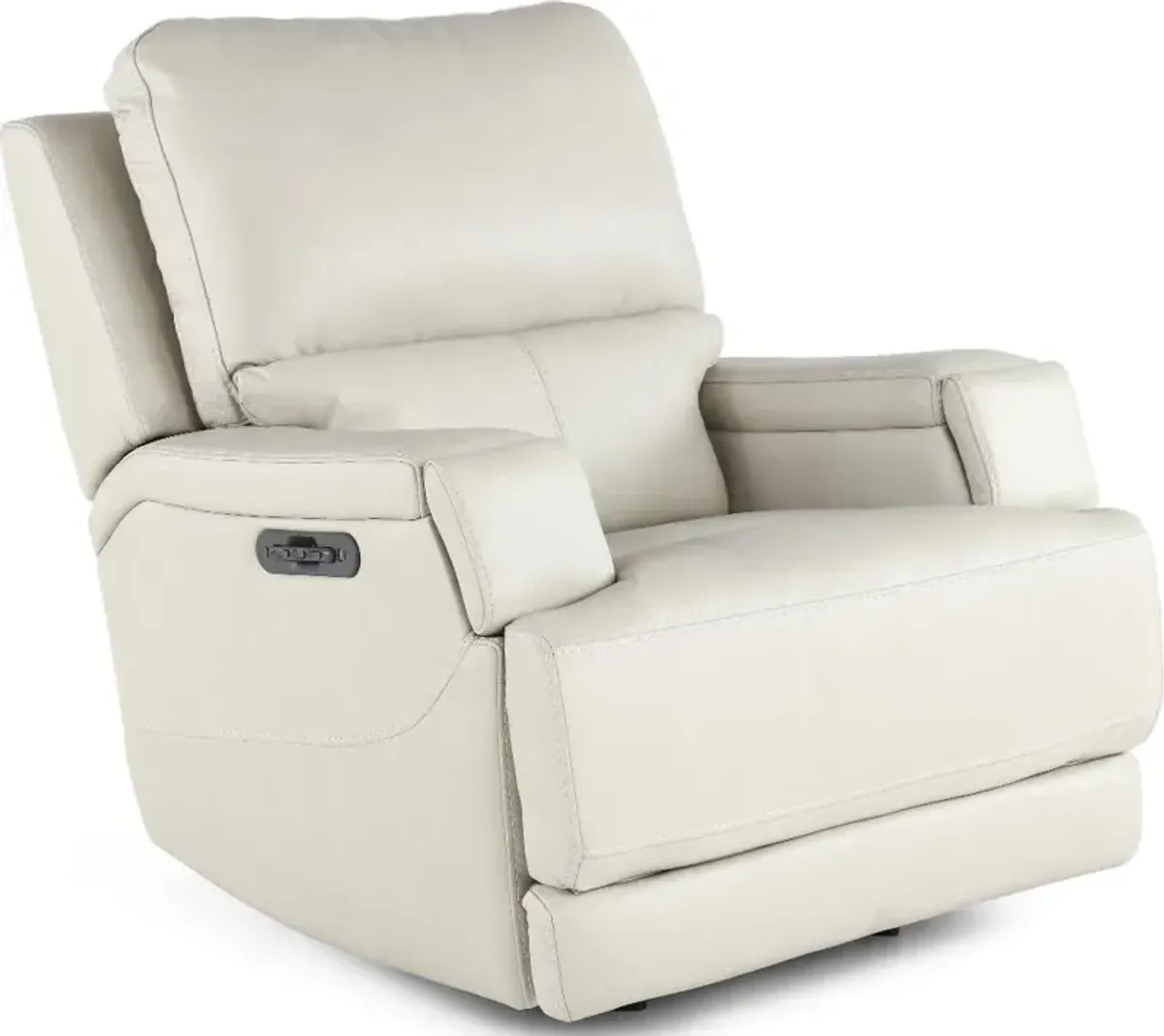Rushton White Leather Power Rocker Recliner