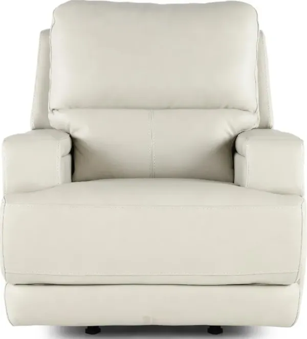 Rushton White Leather Power Rocker Recliner