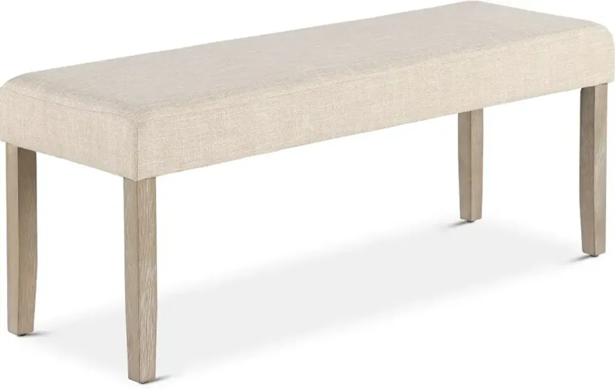 Nina Beige Upholstered Dining Bench