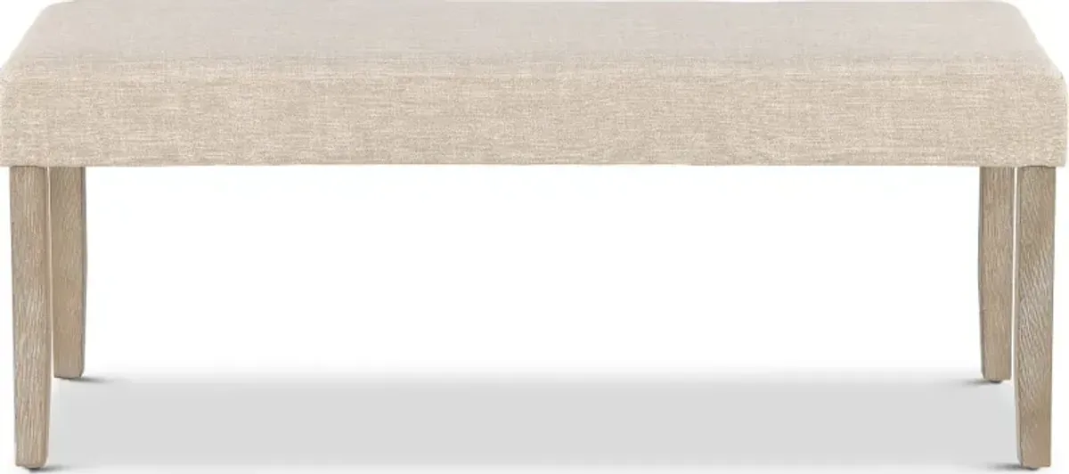 Nina Beige Upholstered Dining Bench