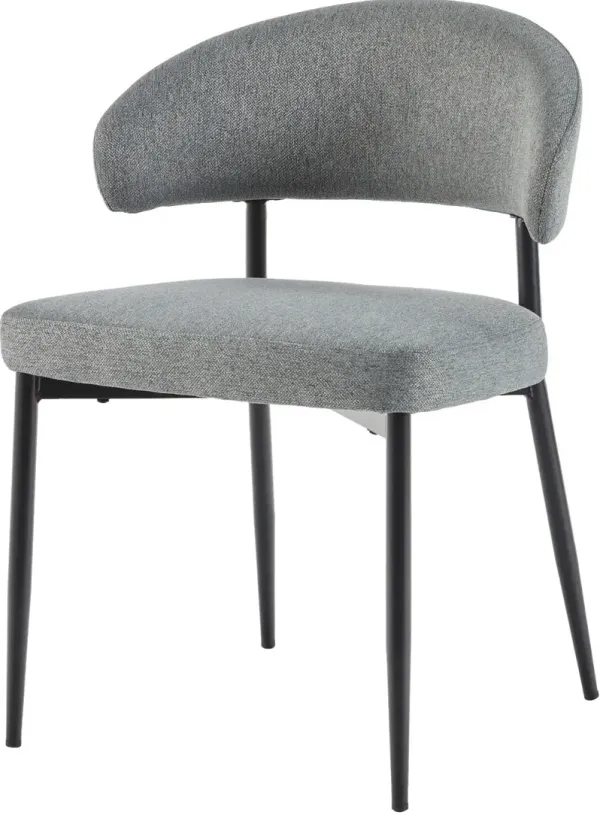 Alexis Charcoal Curved Back Dining Chair - Set of 2