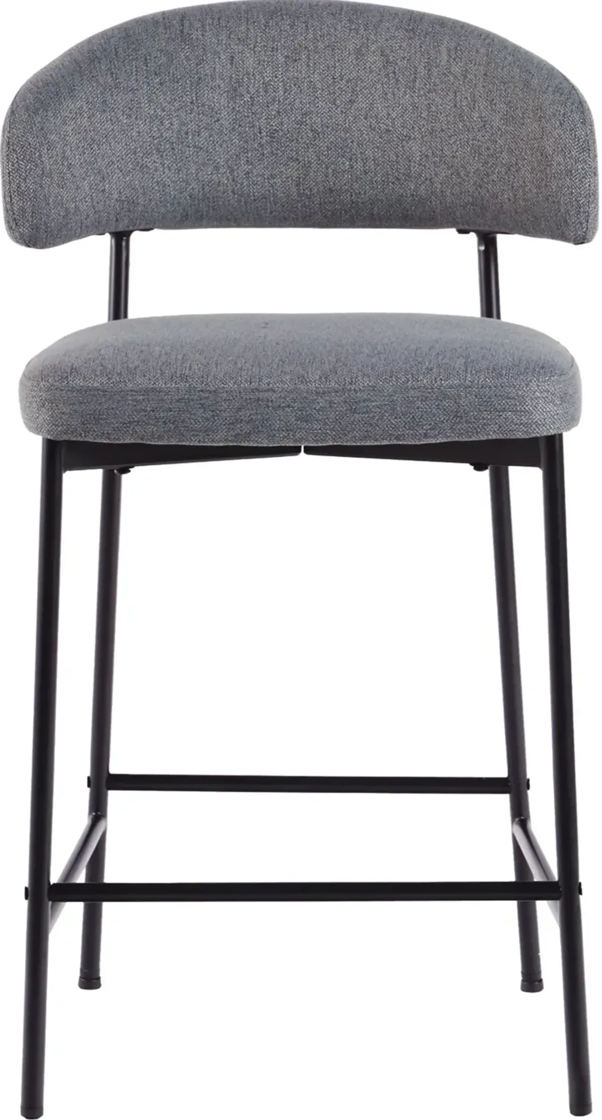 Alexis Charcoal Curved Back Counter Height Stool - Set of 2