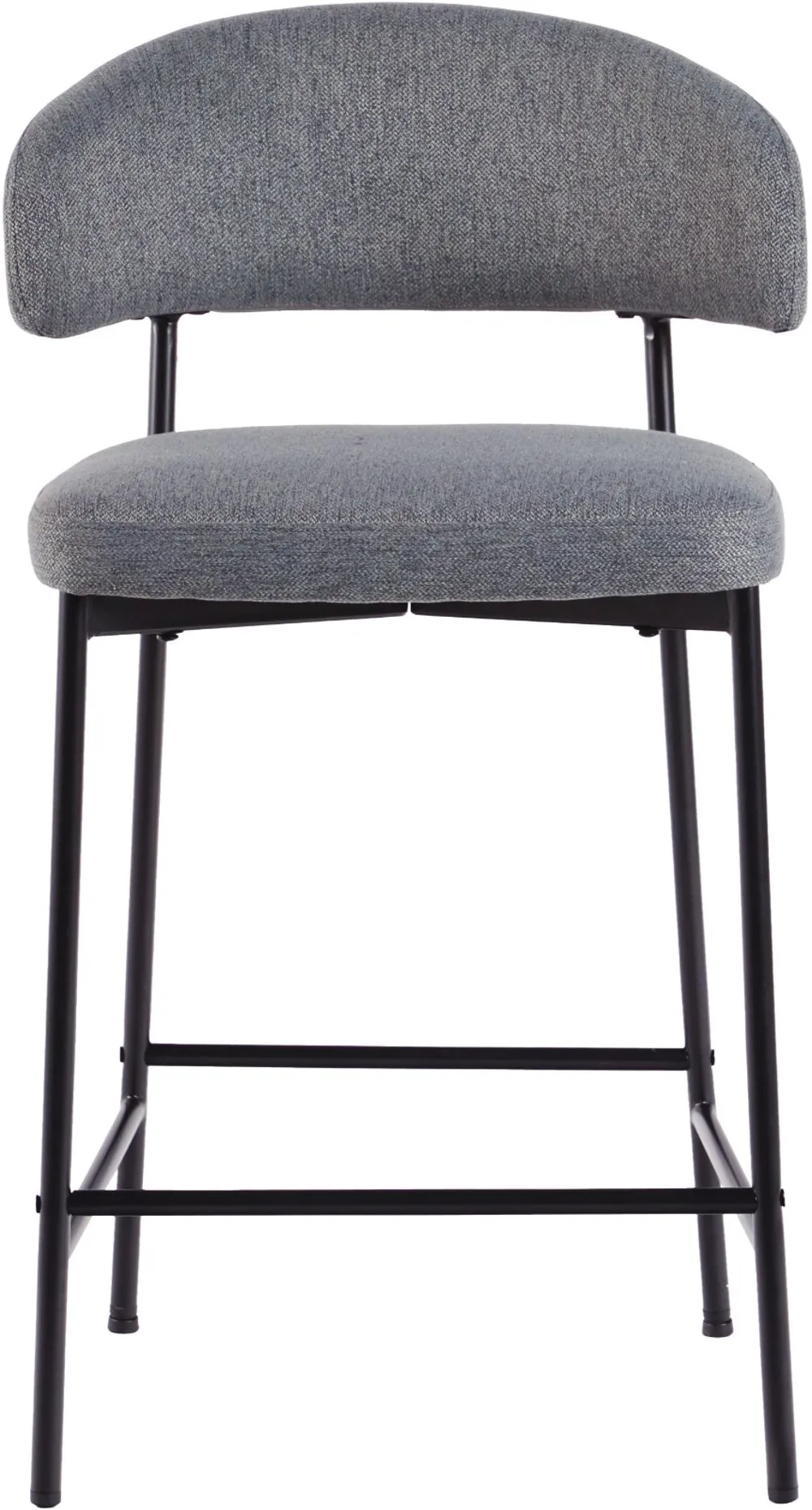 Alexis Charcoal Curved Back Counter Height Stool - Set of 2