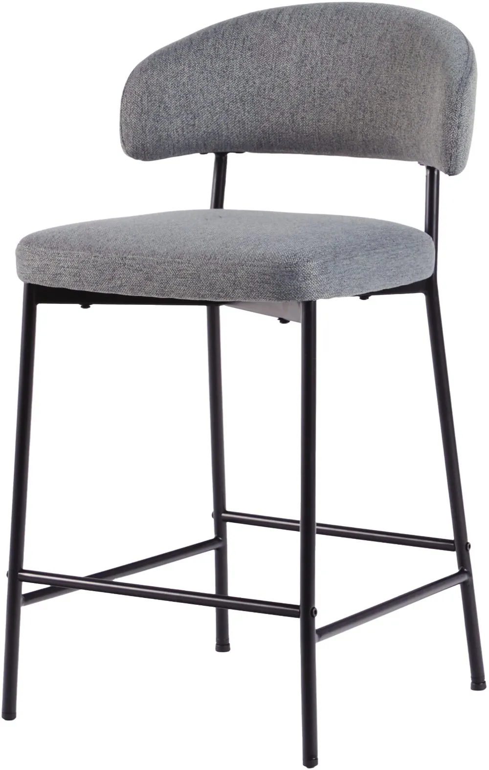 Alexis Charcoal Curved Back Counter Height Stool - Set of 2