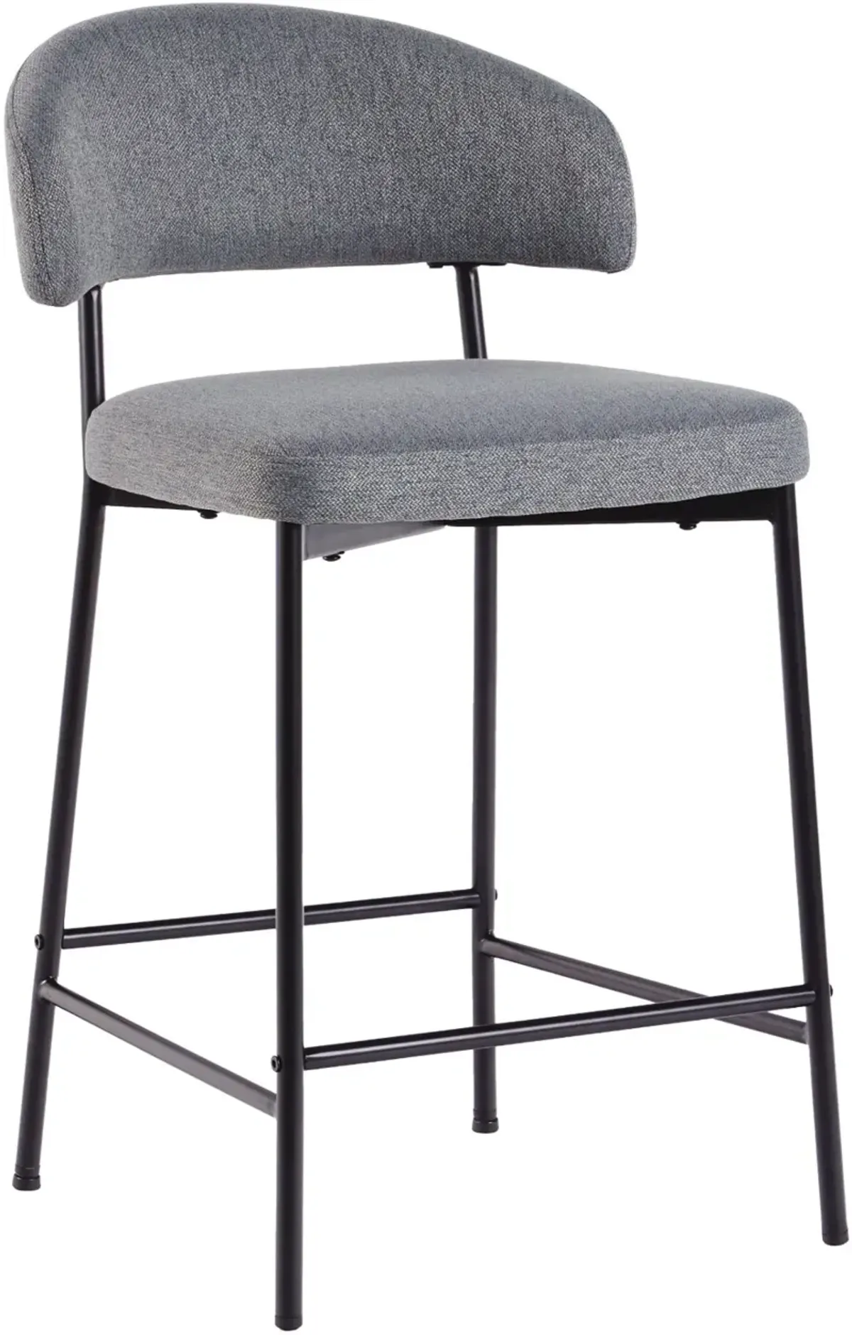 Alexis Charcoal Curved Back Counter Height Stool - Set of 2