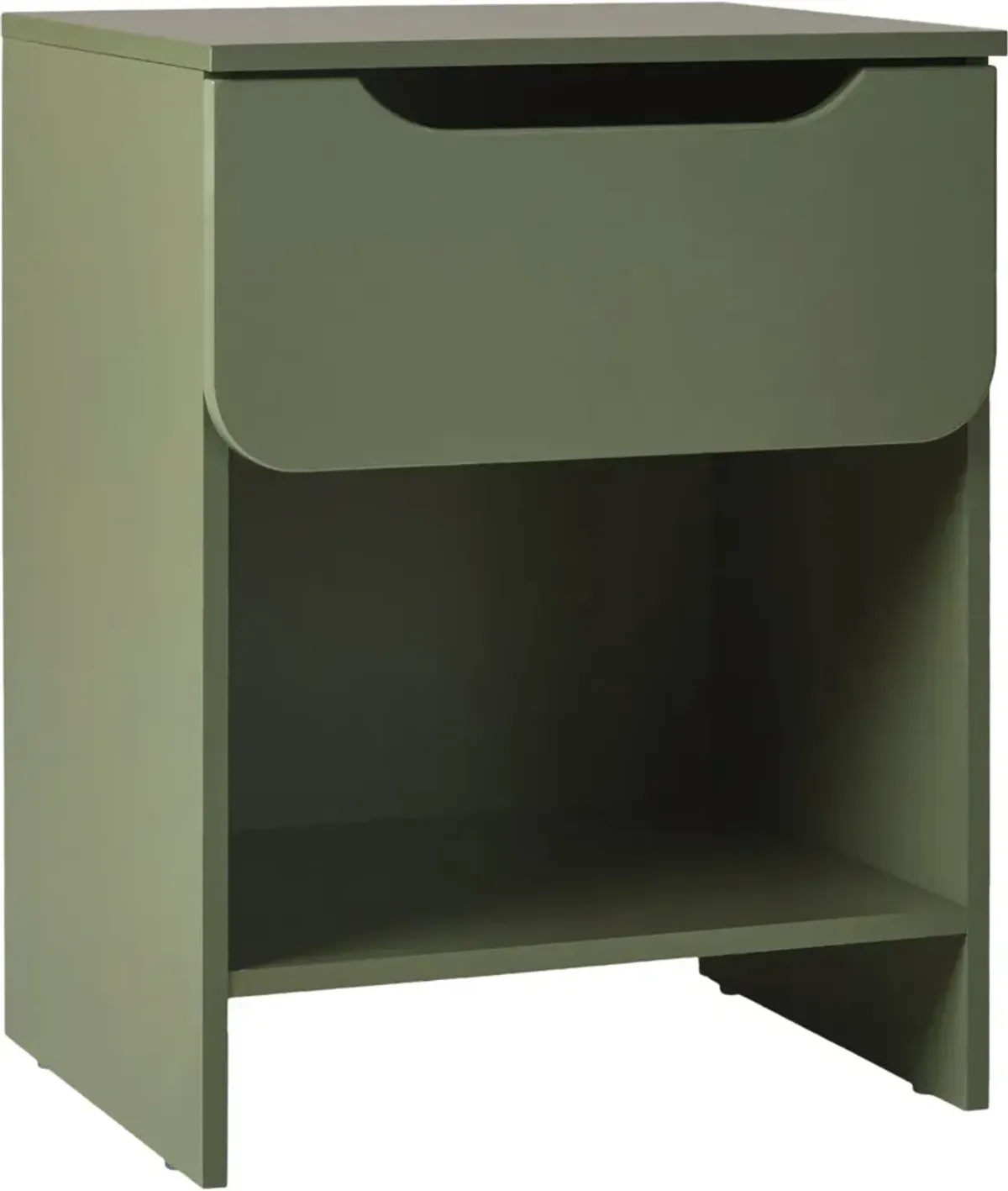 Green Modern 1-Drawer Nightstand