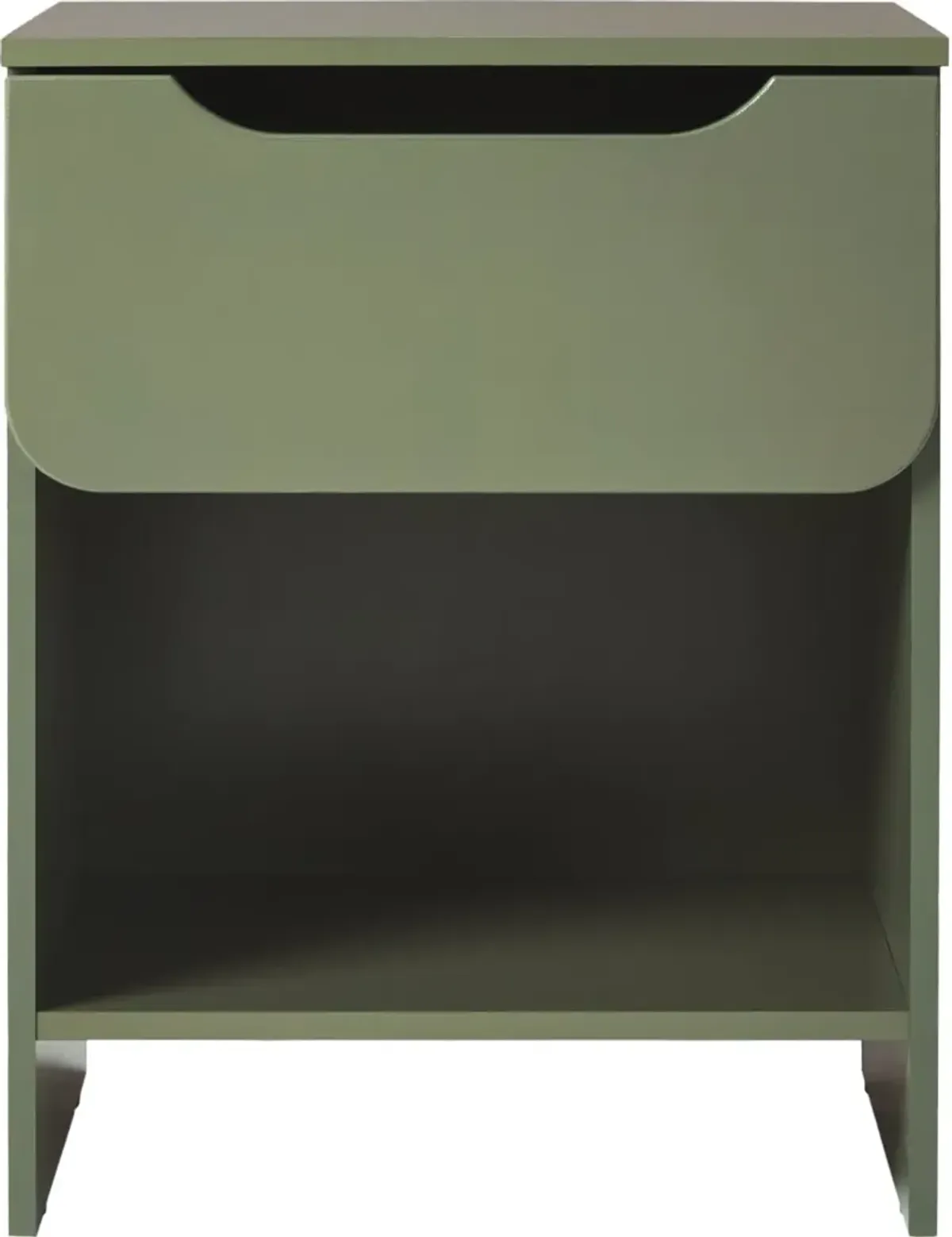 Green Modern 1-Drawer Nightstand