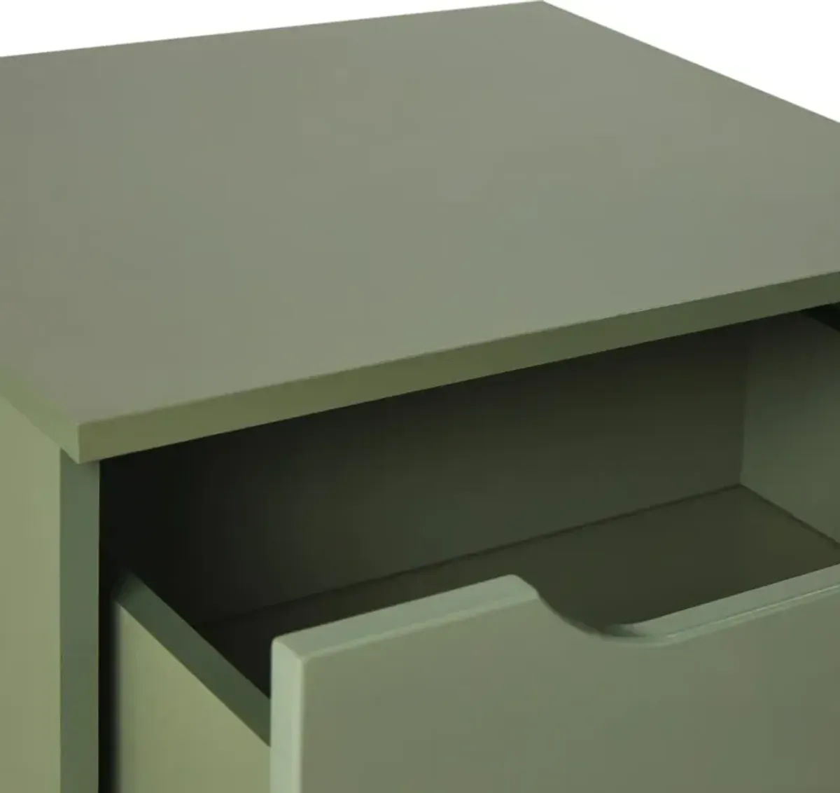 Green Modern 1-Drawer Nightstand