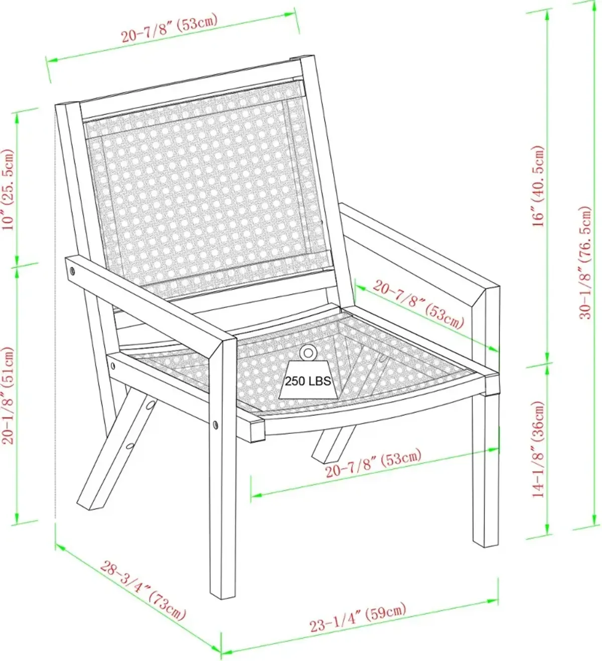 Colby Wood and Rattan Outdoor Accent Chair