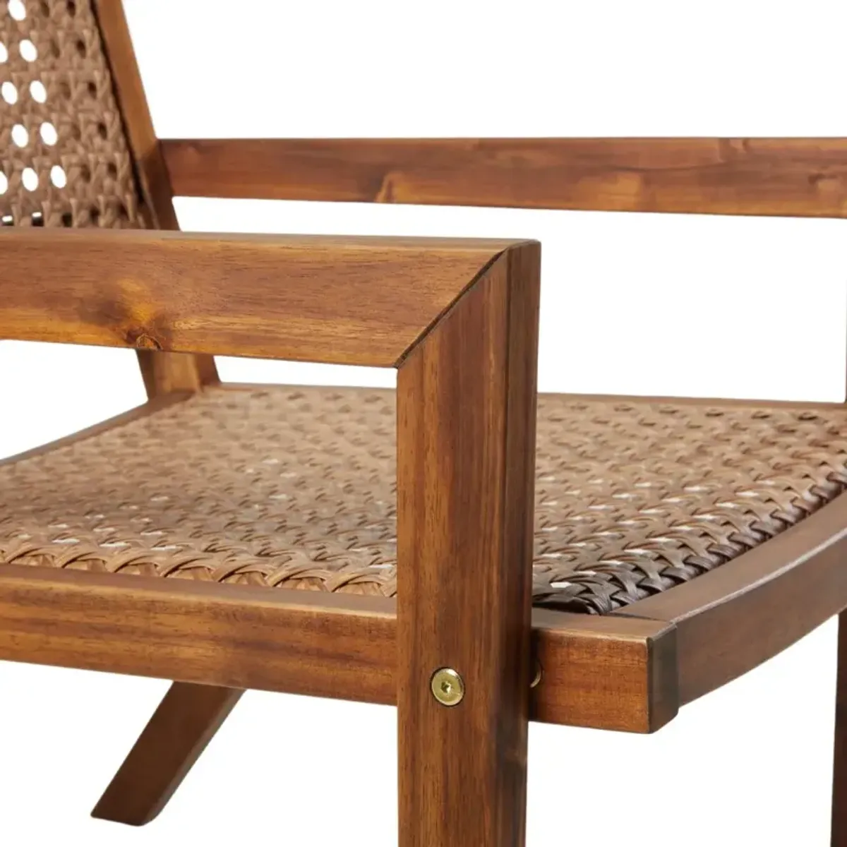 Colby Wood and Rattan Outdoor Accent Chair