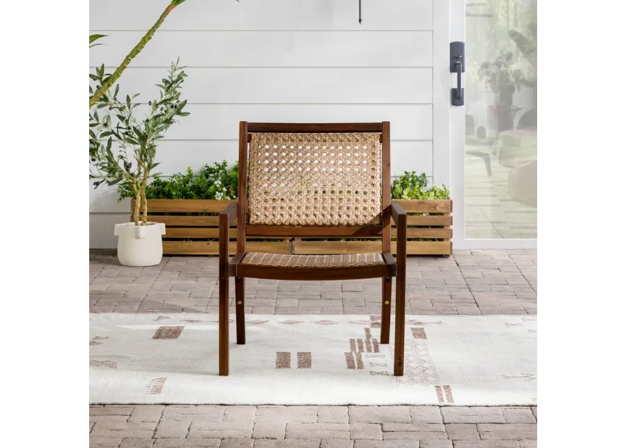 Colby Wood and Rattan Outdoor Accent Chair