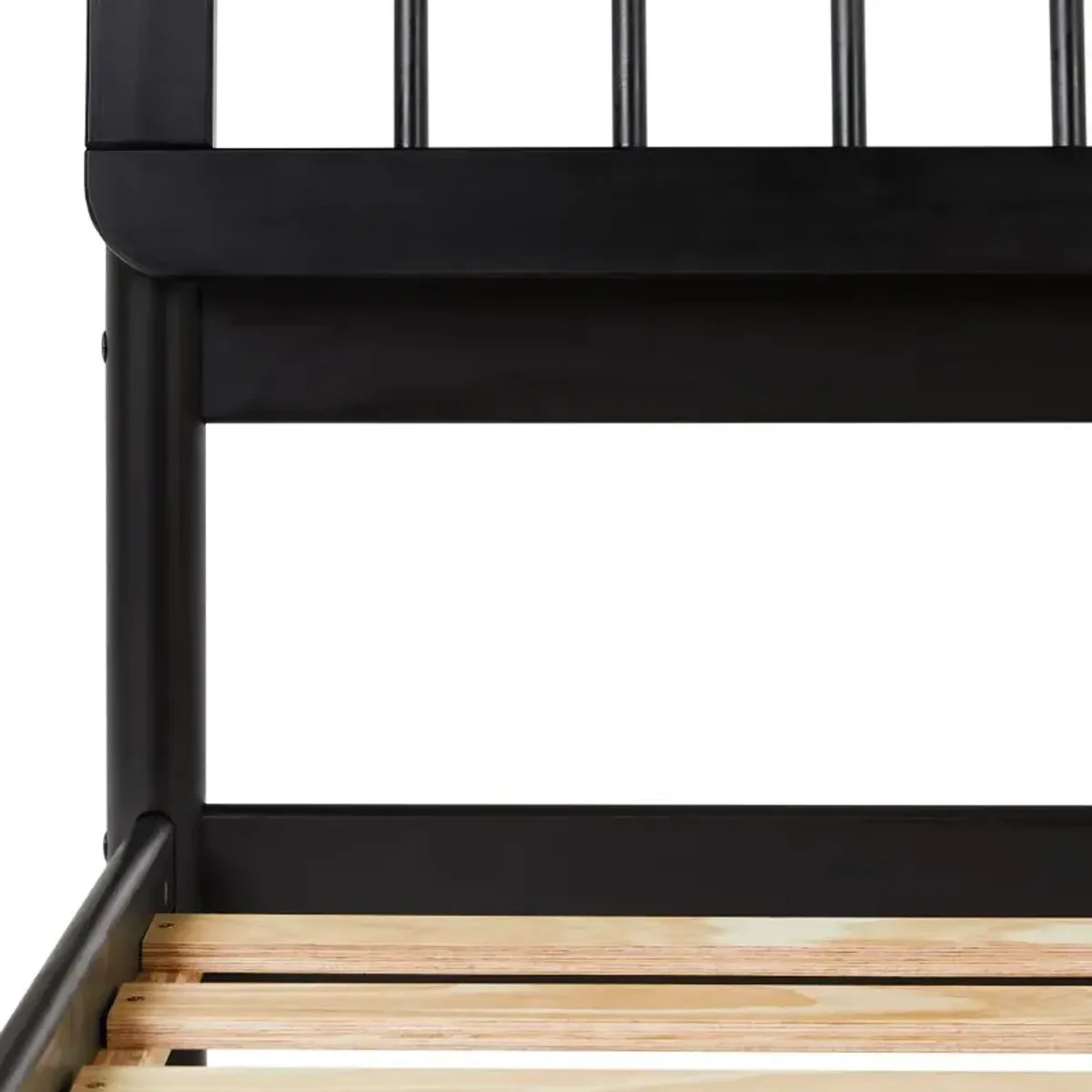 Cama Black Wood Queen Spindle Bed