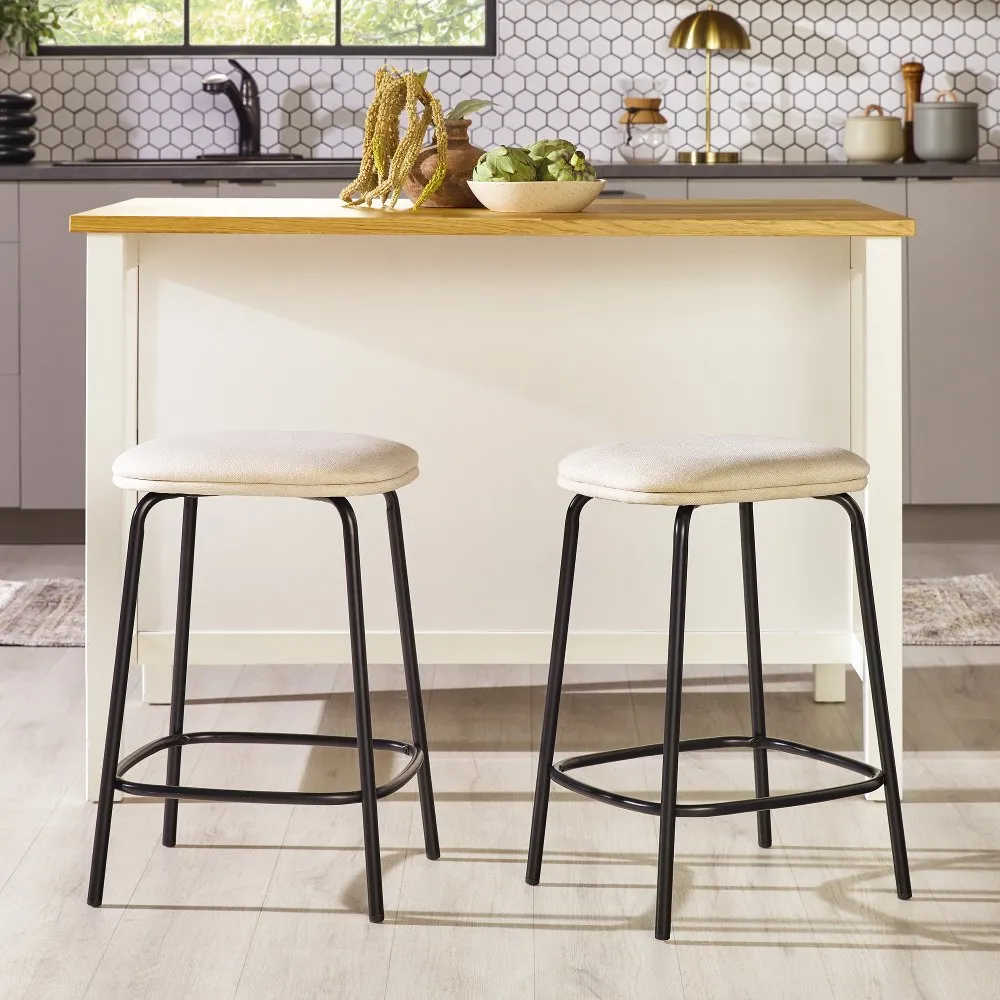 Mull Ivory Upholstered Counter Height Stool - Set of 2