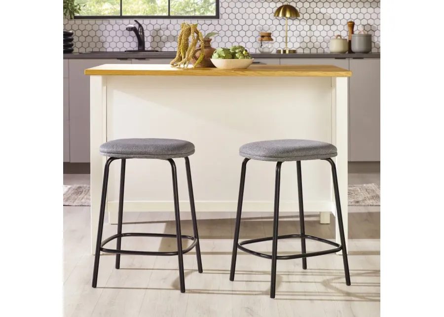 Mull Charcoal Upholstered Counter Height Stool - Set of 2