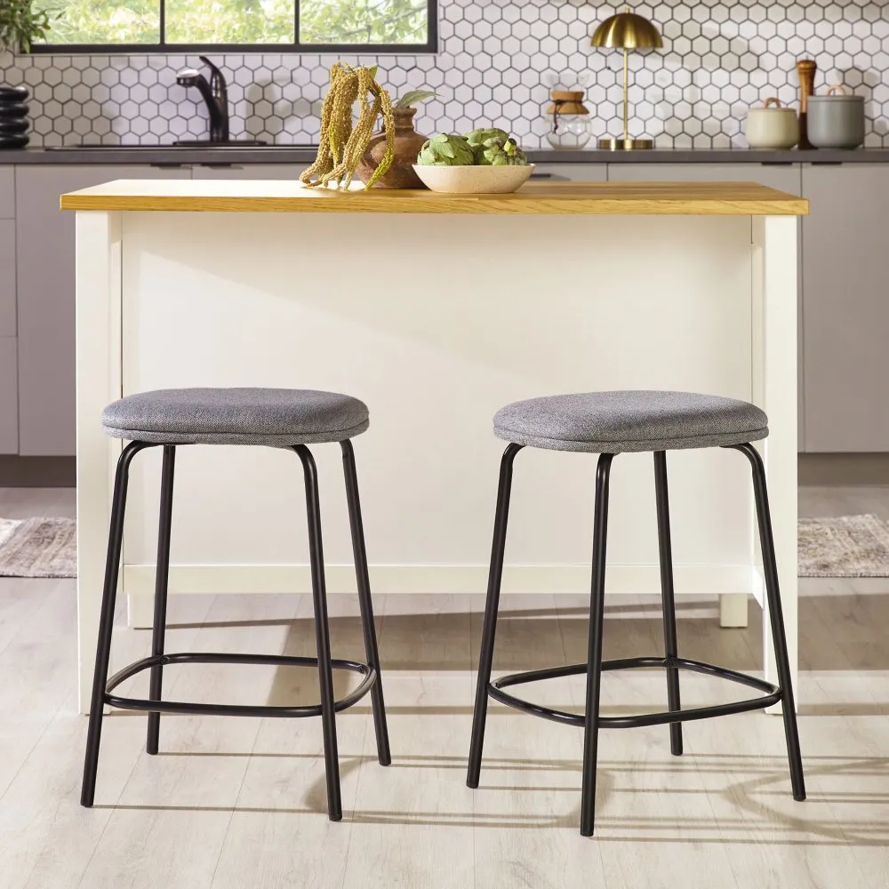 Mull Charcoal Upholstered Counter Height Stool - Set of 2