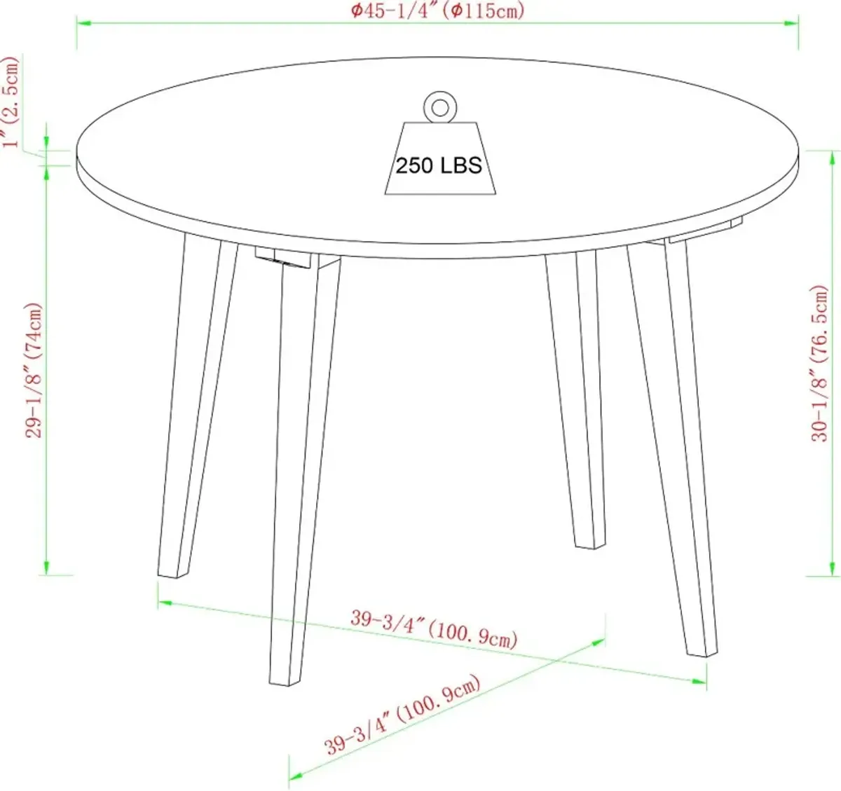 Kochi 45" White Round Japandi Dining Table