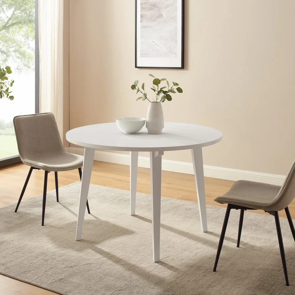 Kochi 45" White Round Japandi Dining Table