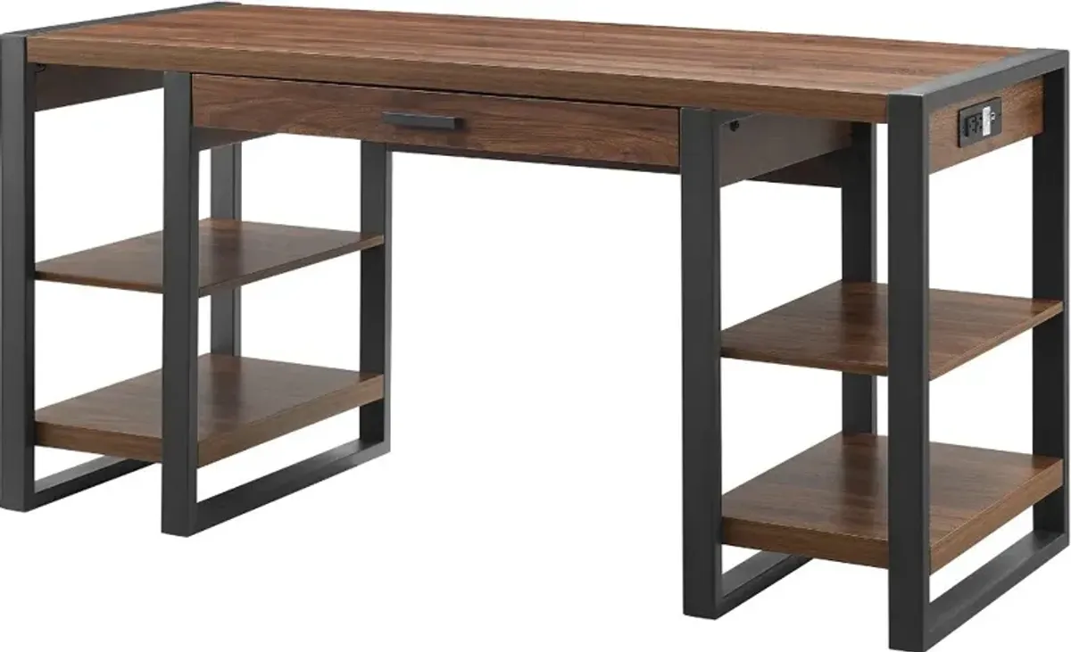 Urban Blend Dark Walnut Storage Desk