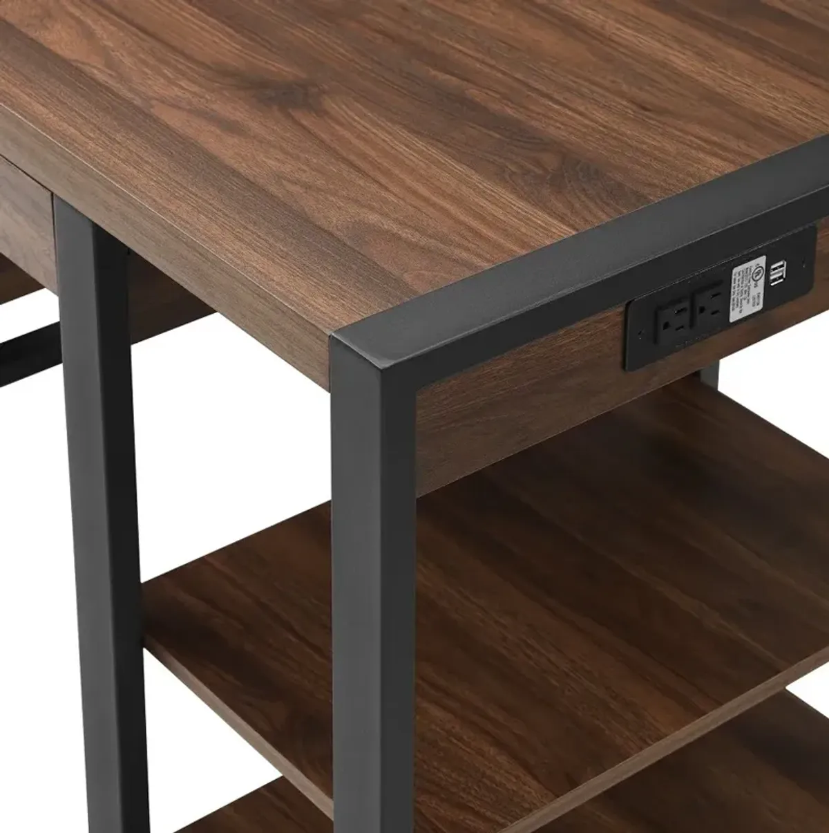 Urban Blend Dark Walnut Storage Desk