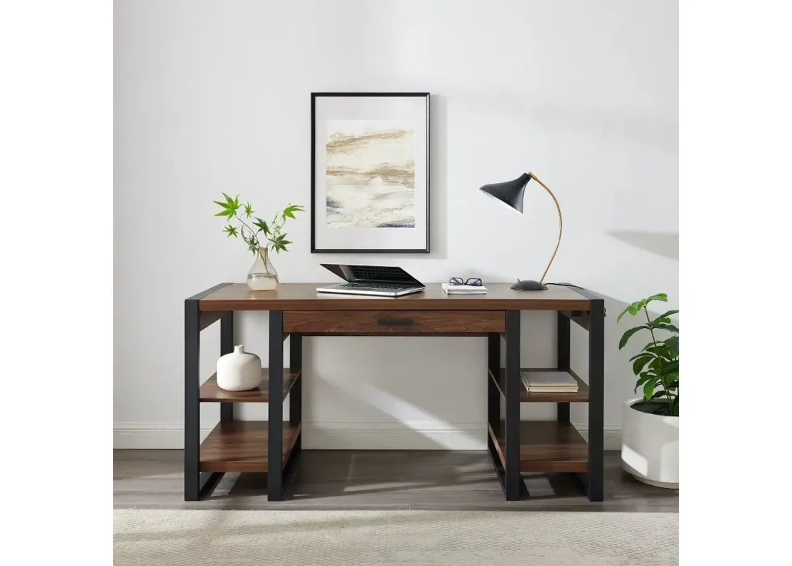 Urban Blend Dark Walnut Storage Desk