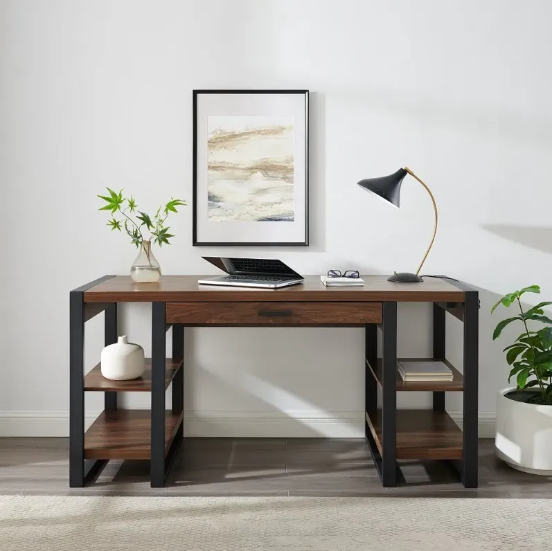 Urban Blend Dark Walnut Storage Desk