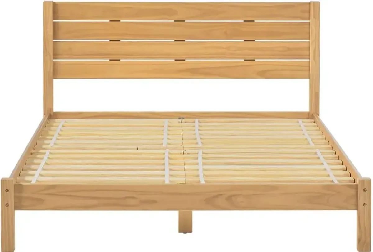 Isla Natural Pine Queen Platform Bed