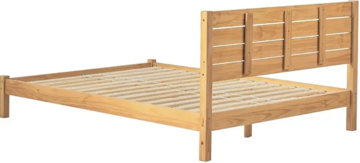 Isla Natural Pine Queen Platform Bed