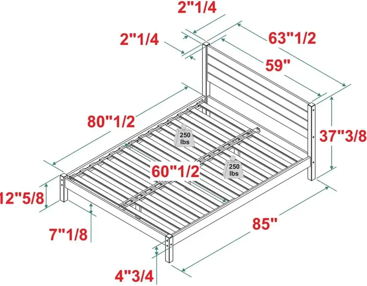 Isla Natural Pine Queen Platform Bed