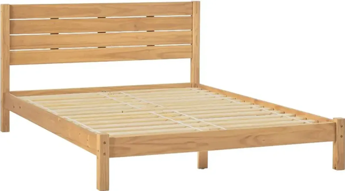 Isla Natural Pine Queen Platform Bed