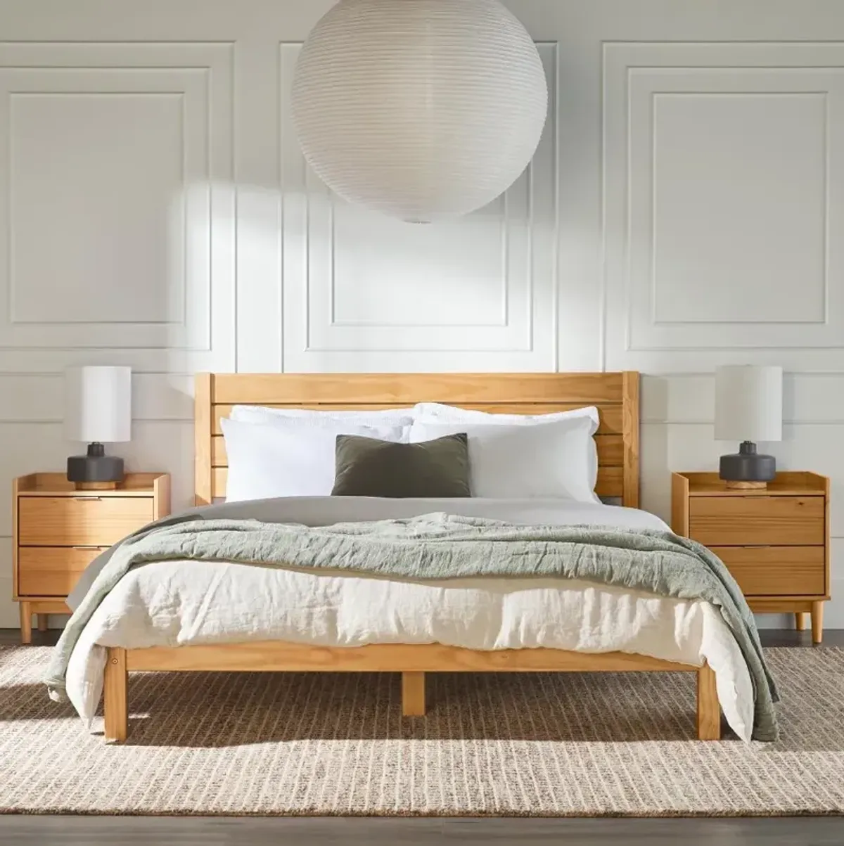 Isla Natural Pine Queen Platform Bed