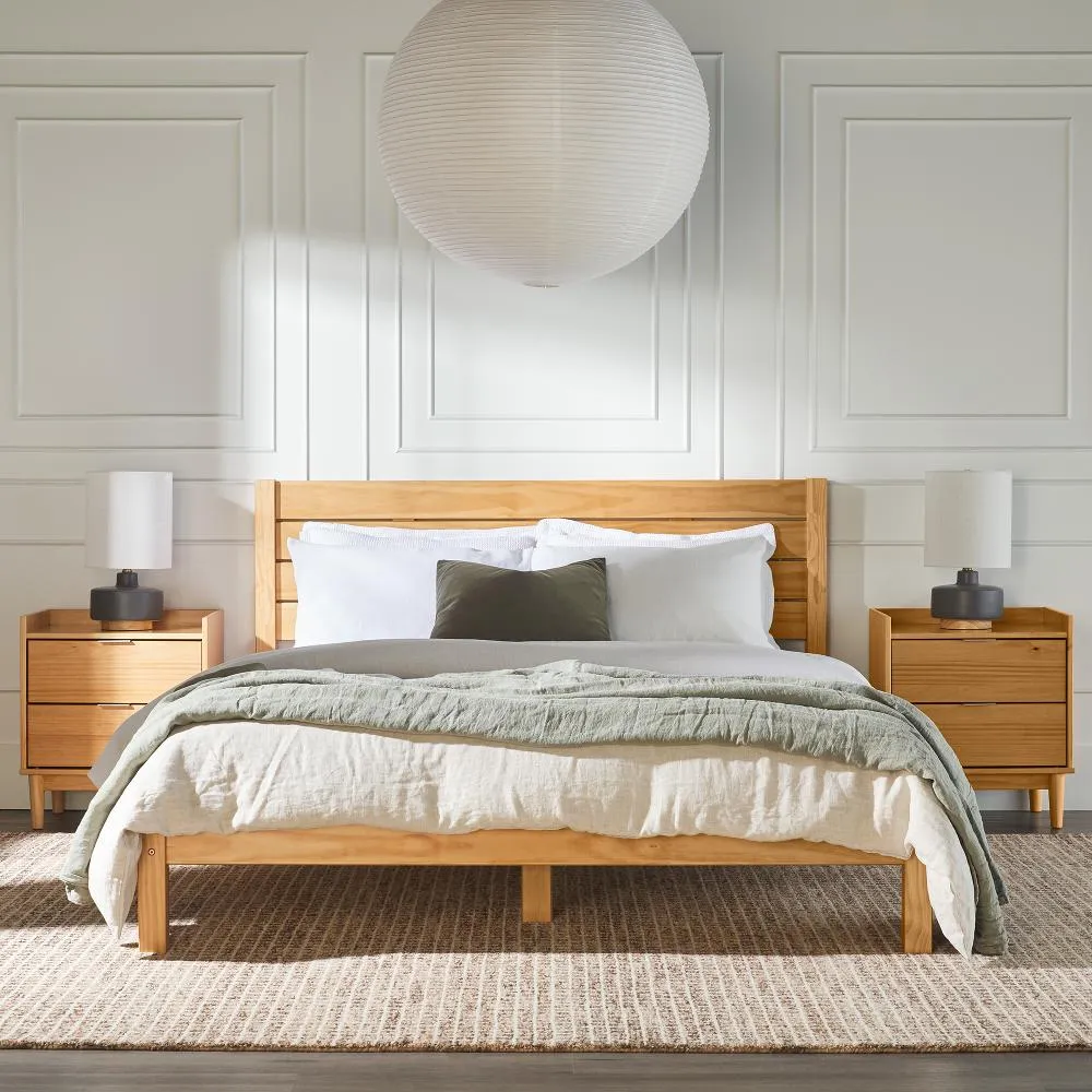 Isla Natural Pine Queen Platform Bed