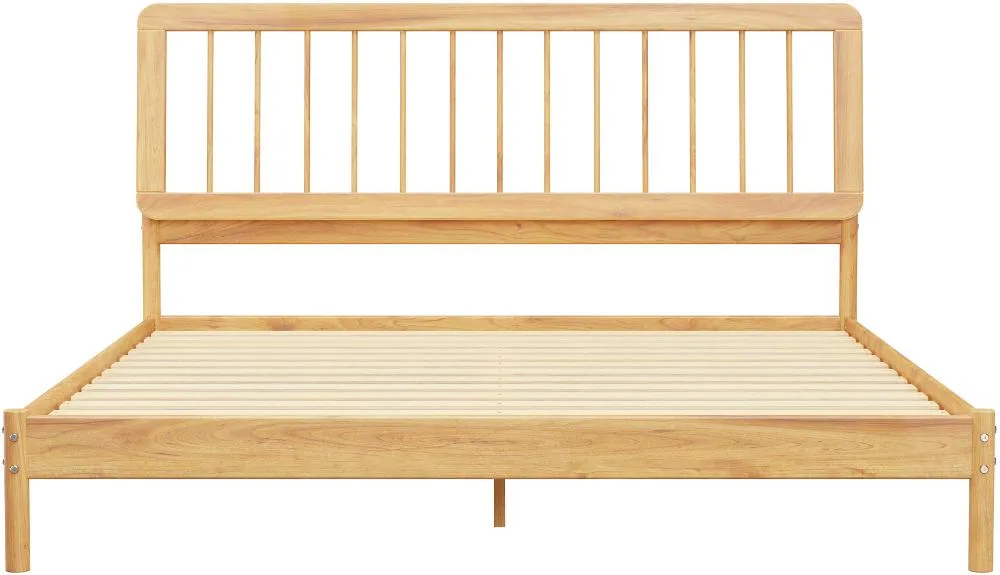 Cama Natural Wood King Spindle Bed