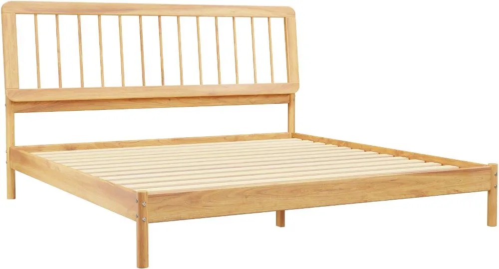 Cama Natural Wood King Spindle Bed