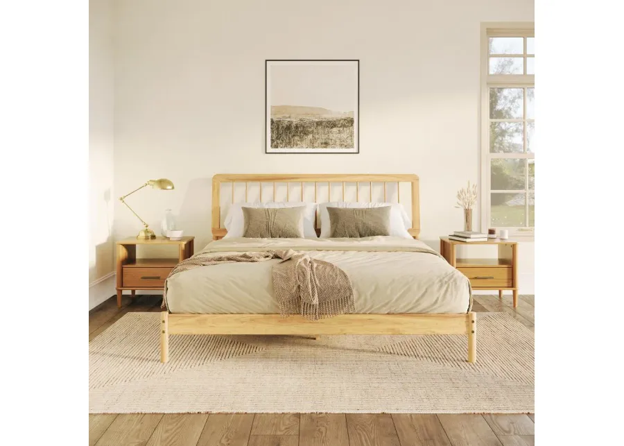 Cama Natural Wood King Spindle Bed